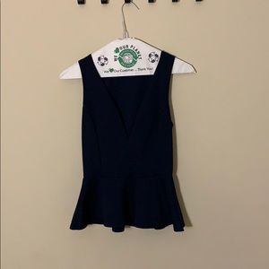 Peplum, navy shirt